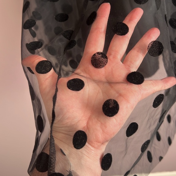 Black layered skirt polka dot Size 10/Large EUC - Picture 10 of 16